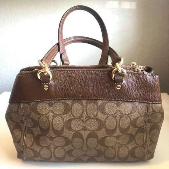 COACH Mini Brooke CarryAll Bag Signature Coated Canvas Leather Brown MSRP $385 - Picture 5 of 15